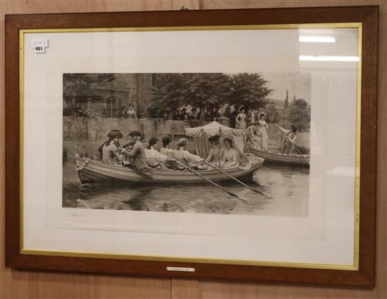 Edmund Blair Leighton (1852-1922) Launched in Life , signed artists proof overall 64 x 96cm.